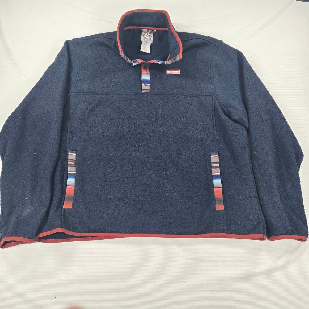 Cinch Polar Fleece‎ 1/4 Snap Pullover Sweatshirt in Dark Blue Men's Size XXL